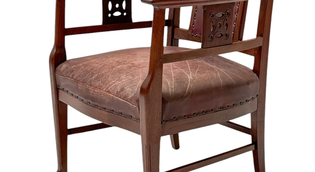 Jac. van den Bosch Arts & Crafts Club Chair for 't Binnenhuis Amsterdam, 1900s